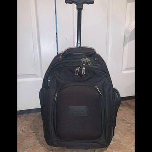 Rolling laptop backpack